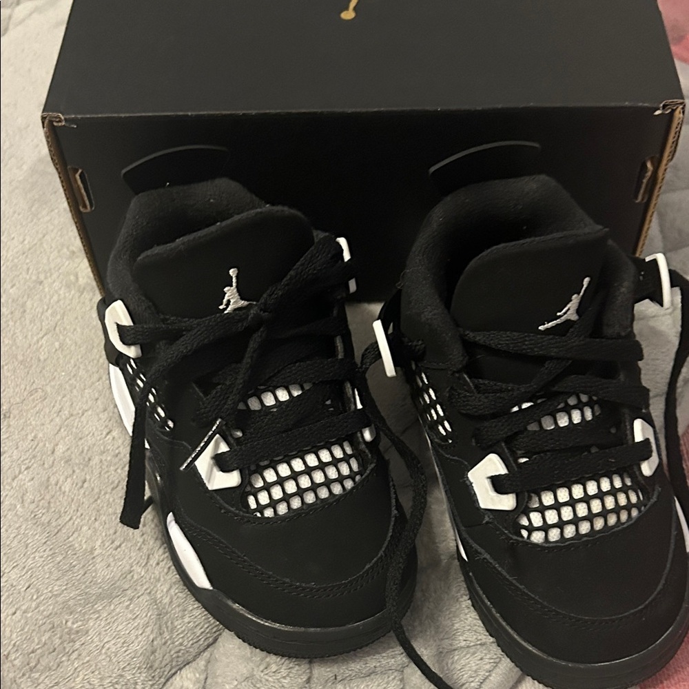 Jordan Kids Black and White Basketball Sneakers